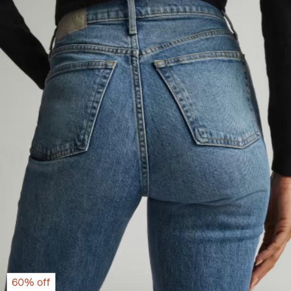 EVERLANE the original cheeky jean BLUE 26 cropped - Picture 5 of 12